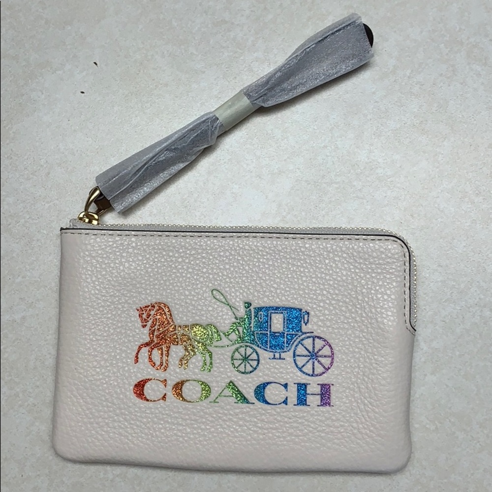 Coach corner wristlet
